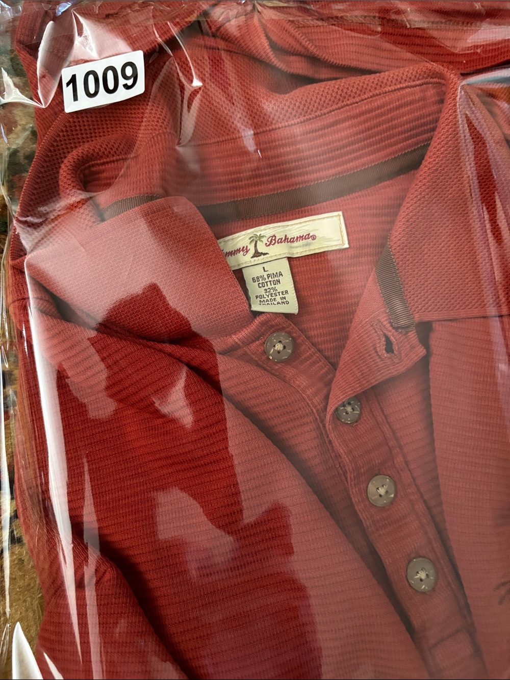 Tommy Bahama Men's Rust Polo Shirt - Picture 5 of 5